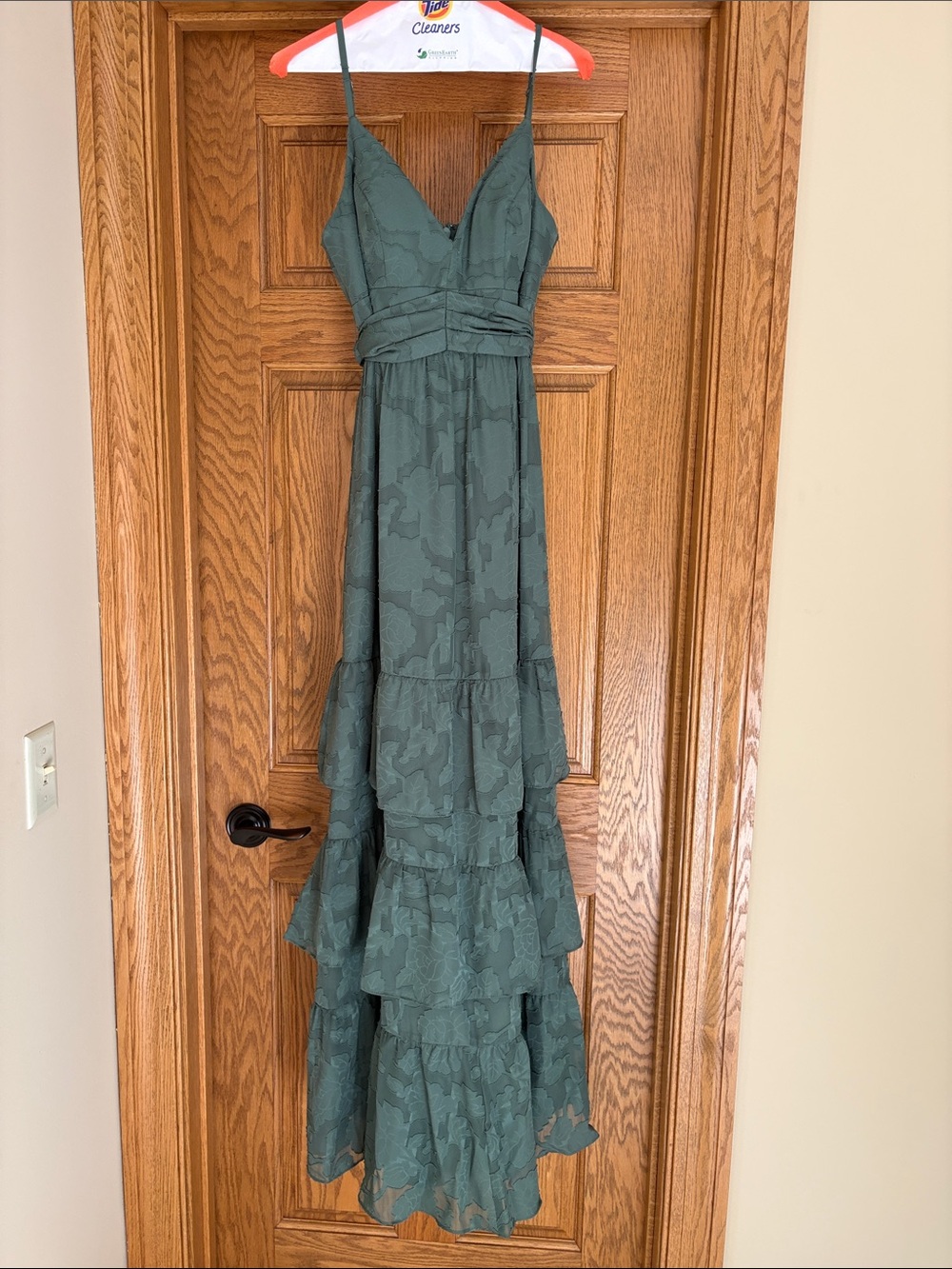 Azazie Nathalia Dress Size 6 Floral Burnout Eucalyptus